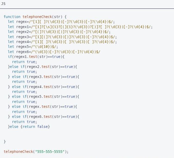 Telephone Number Validator