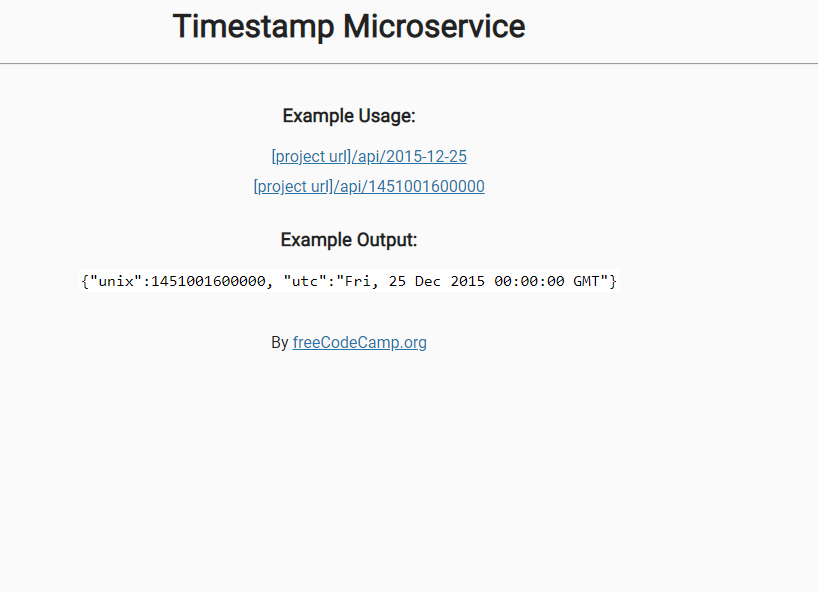 Timestamp Microservice