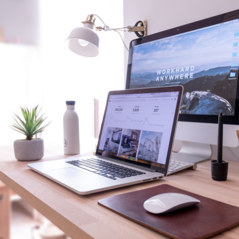 a picture of computer desk